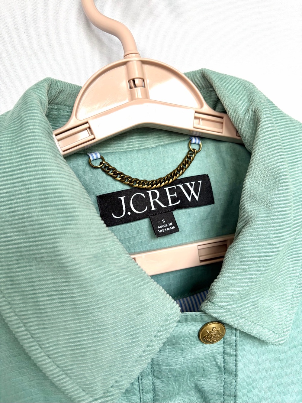 J. Crew Cropped Barn Jacket Ripstop Cotton Smoky Seaglass Green Sz S Primaloft - Picture 11 of 16